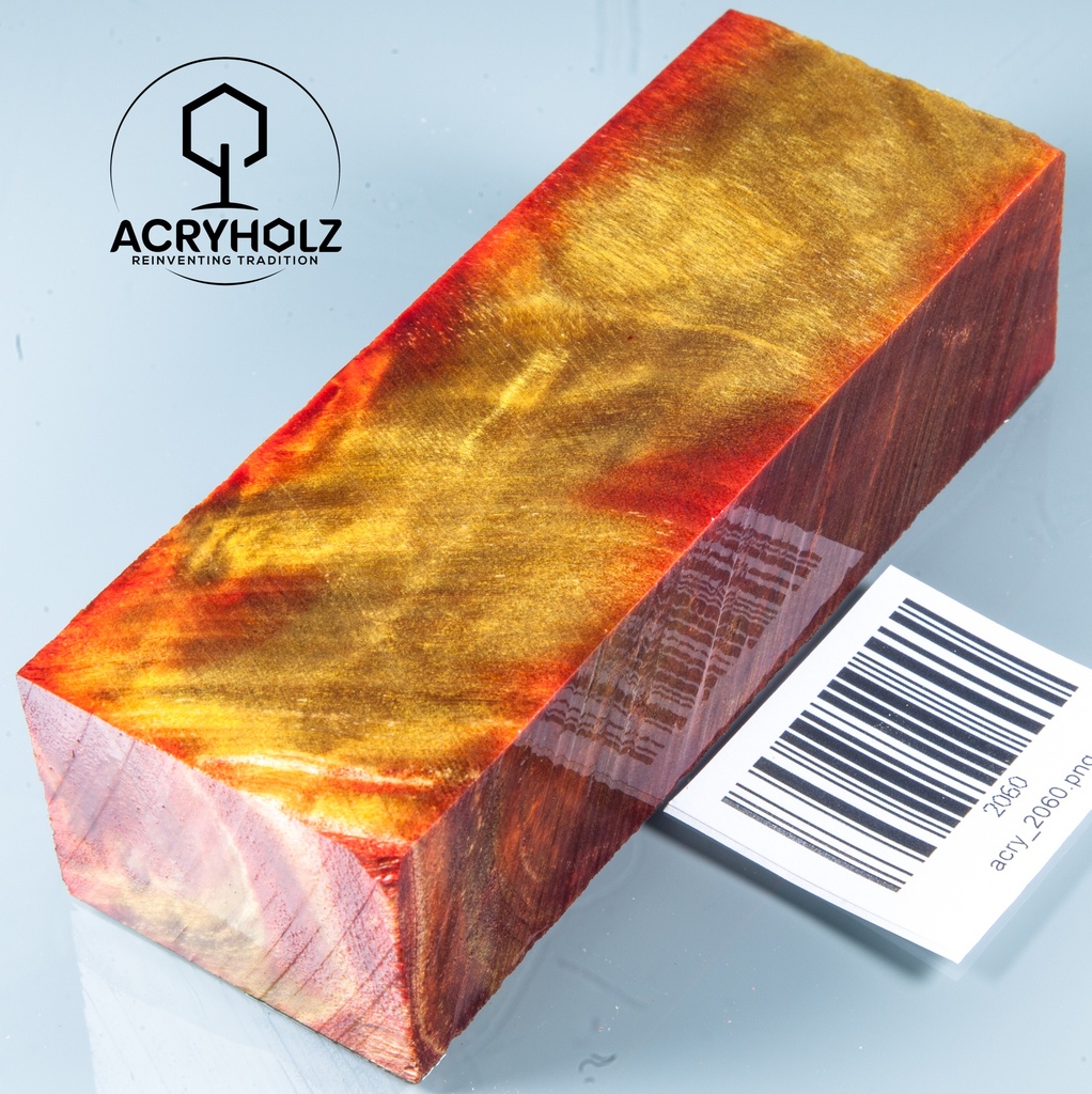 Pappel Maser stabilisiert Griffblock | 120x40x30| ACRYHOLZ | Messergriff 2060