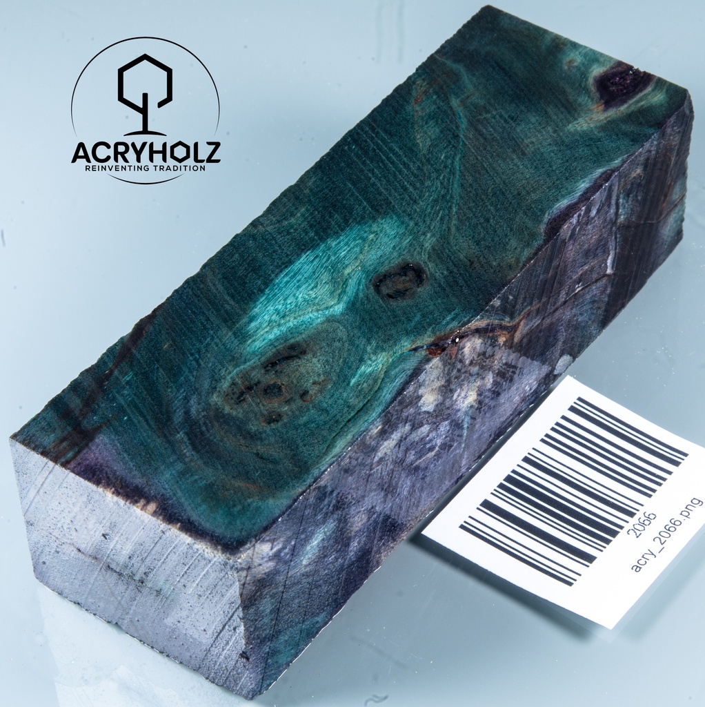 Pappel Maser stabilisiert Griffblock | 120x40x30| ACRYHOLZ | Messergriff 2066