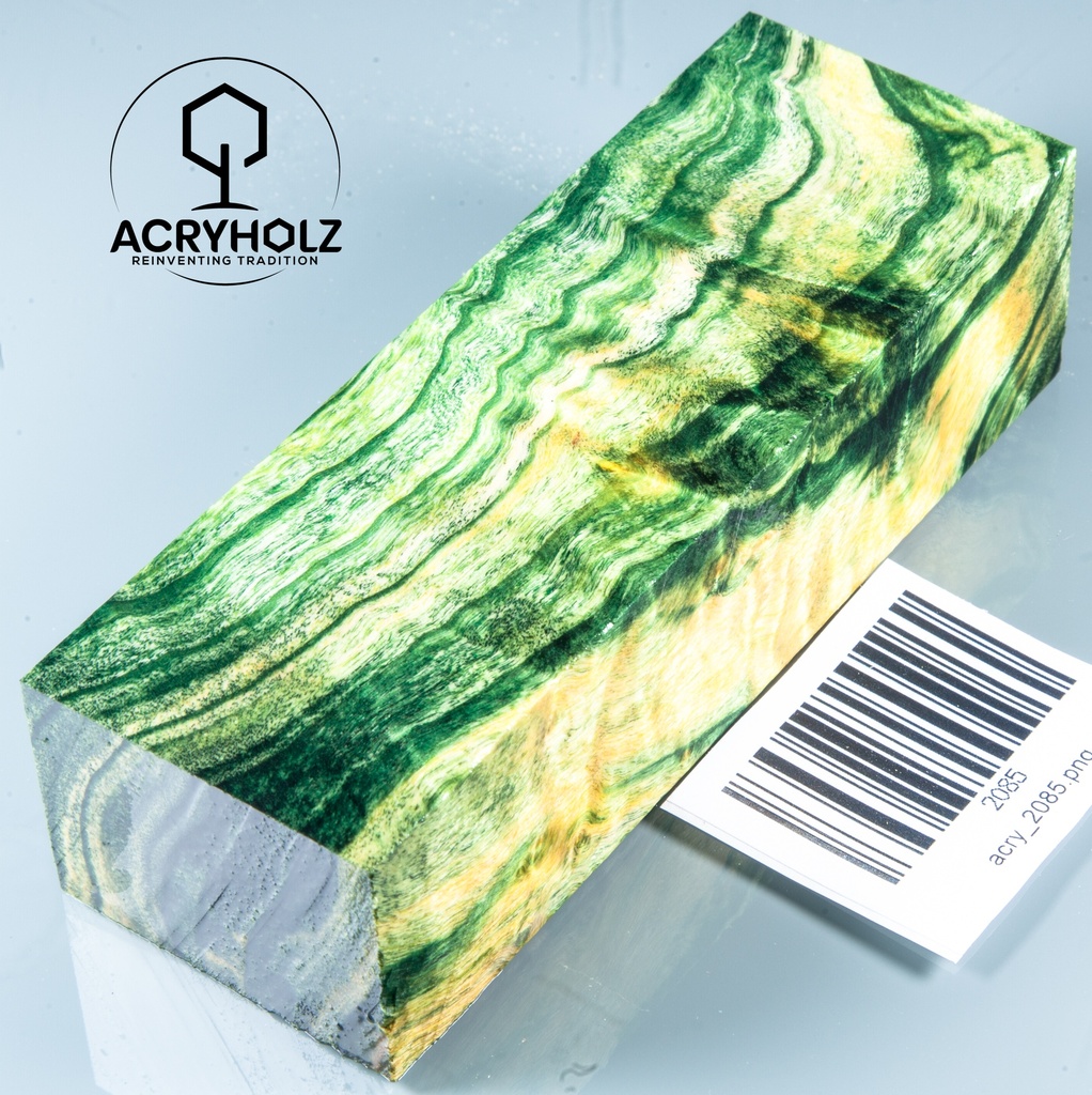 Pappel Maser stabilisiert Griffblock | 120x40x30| ACRYHOLZ | Messergriff 2085