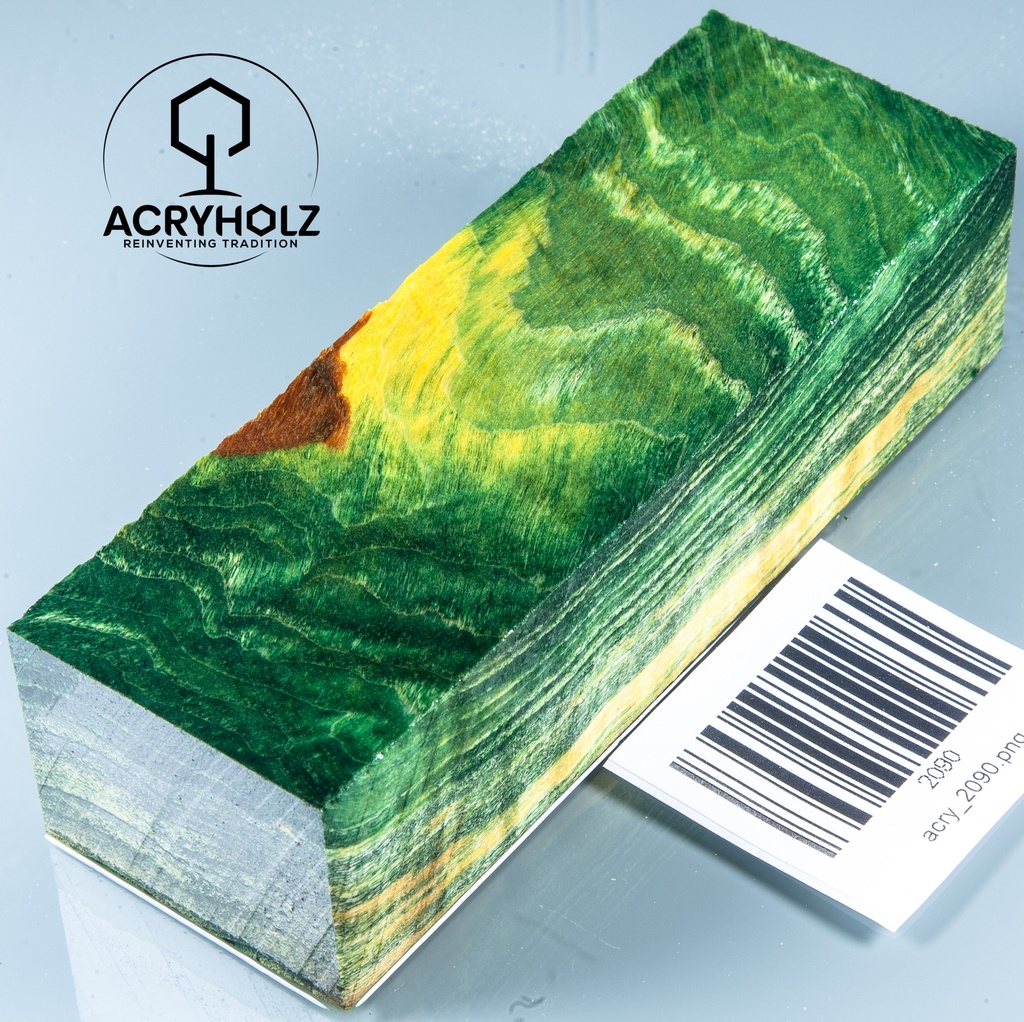 Pappel Maser stabilisiert Griffblock | 120x40x30| ACRYHOLZ | Messergriff 2090