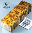 Pappel Maser stabilisiert Griffblock | 120x40x30| ACRYHOLZ | Messergriff 2092