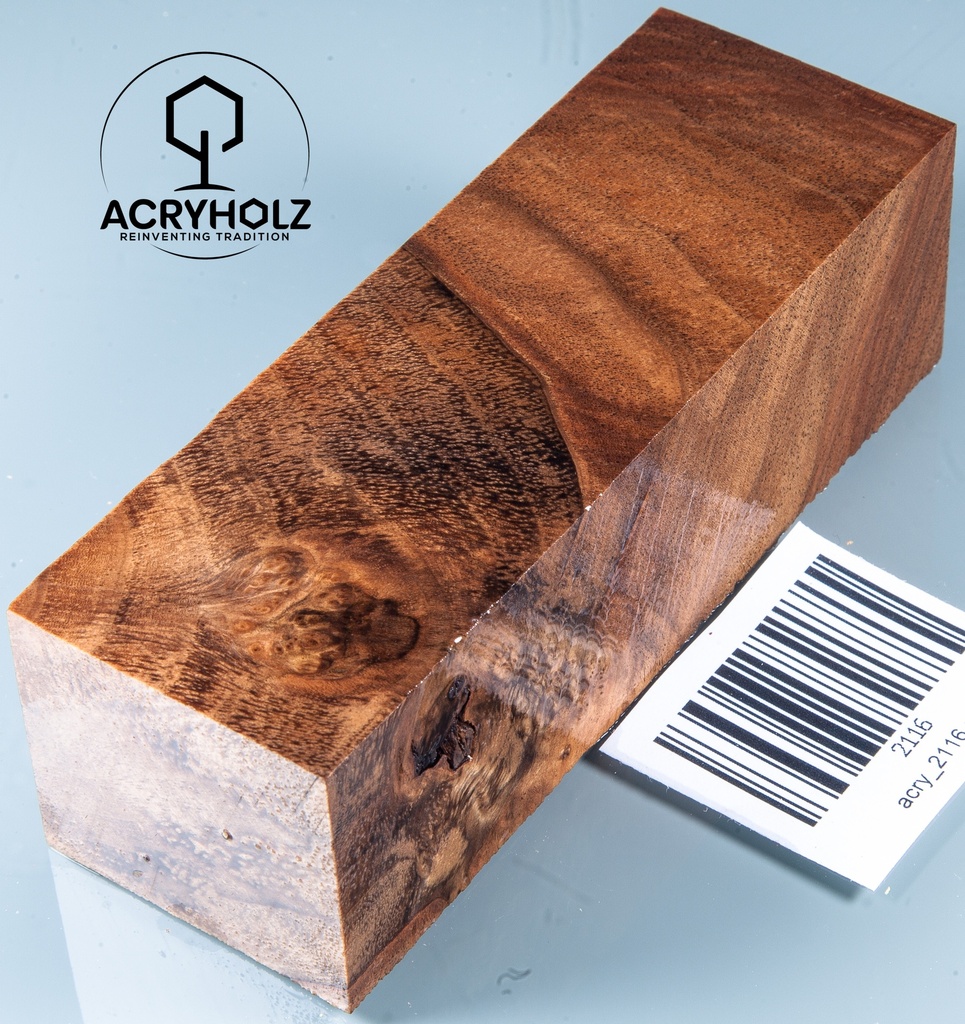 Walnuss Maser Griffblock stabilisiert | 120x40x38 | acryholz | 2116