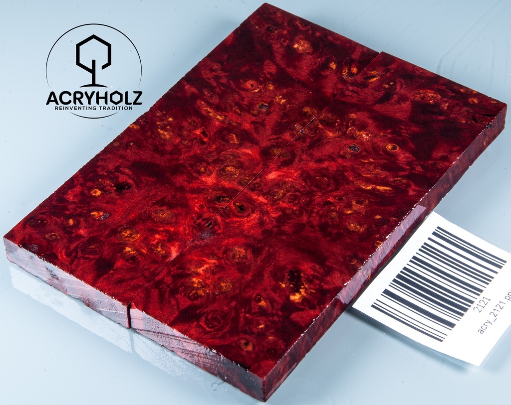 Ahorn Maser Griffschalen stabilisiert | 120x40x10| ACRYHOLZ| Messerbau 2121