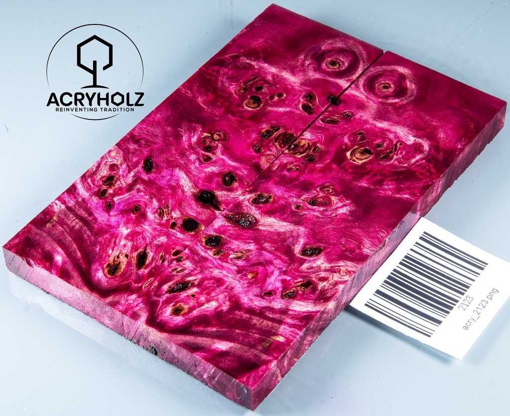 Pappel Griffschalen stabilisiert | 135x45x10| ACRYHOLZ | Messer | Griffholz 2123