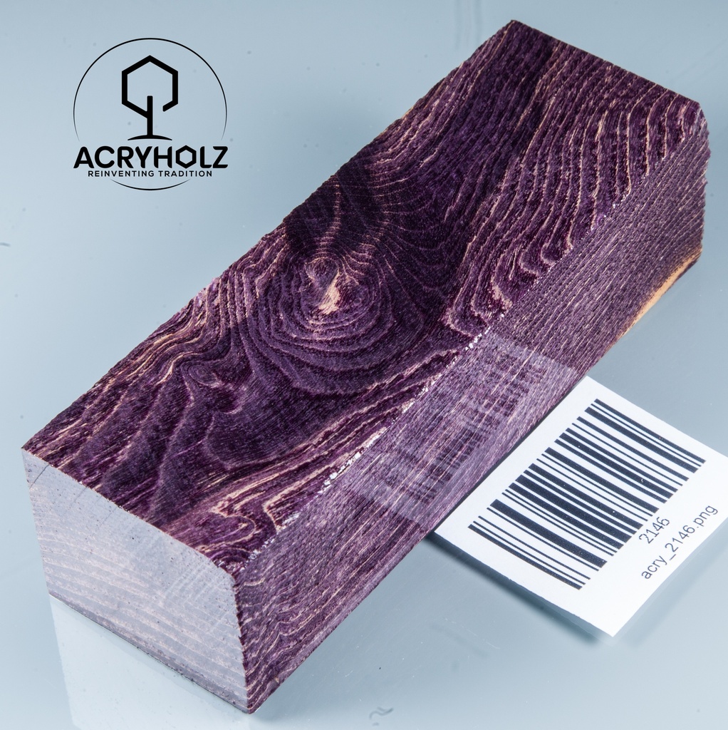 Esche Maser Griffblock stabilisiert | 120x40x30 | acryholz | 2146