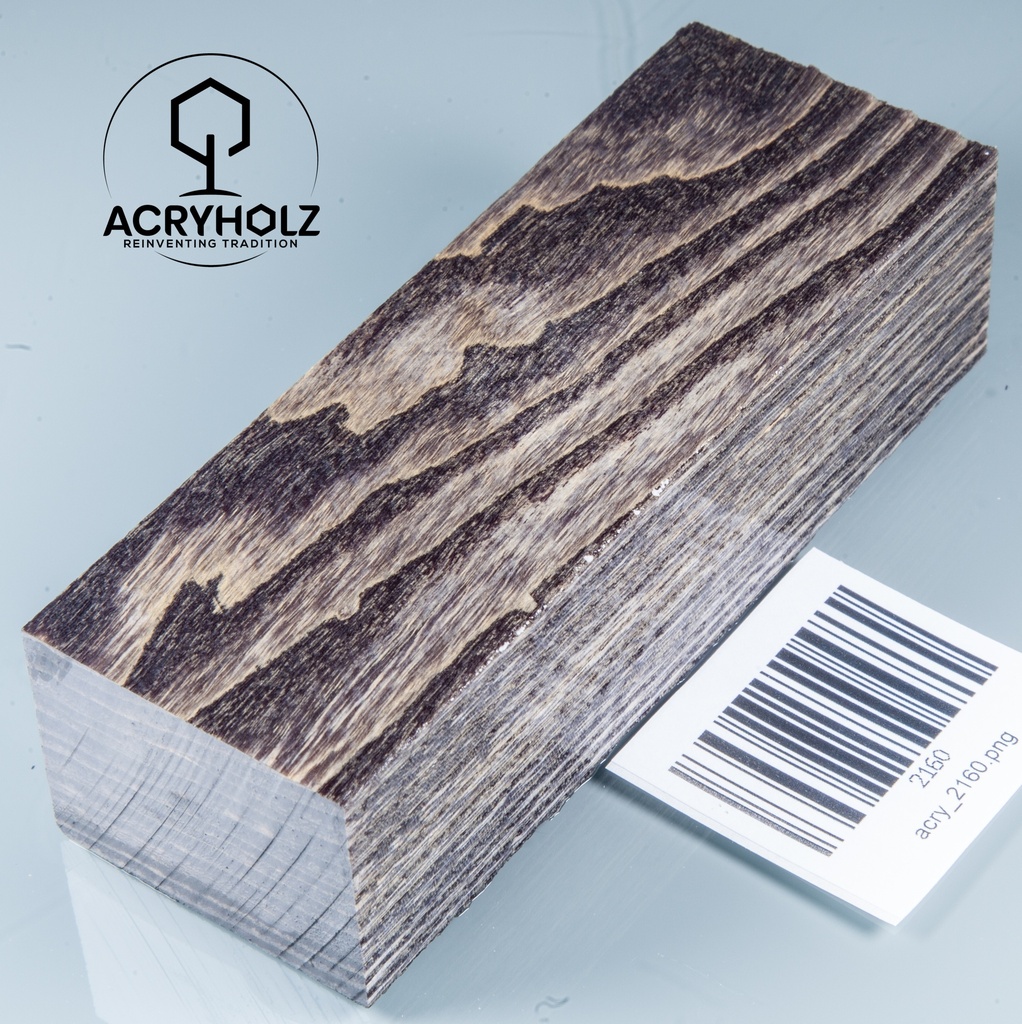 Esche Maser Griffblock stabilisiert | 120x40x30 | acryholz | 2160