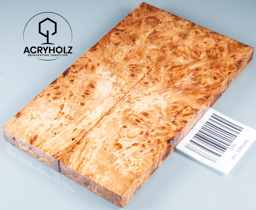 Linde Maser stabilisiert | 150x40x10 | acryholz | schalenpaar 2200