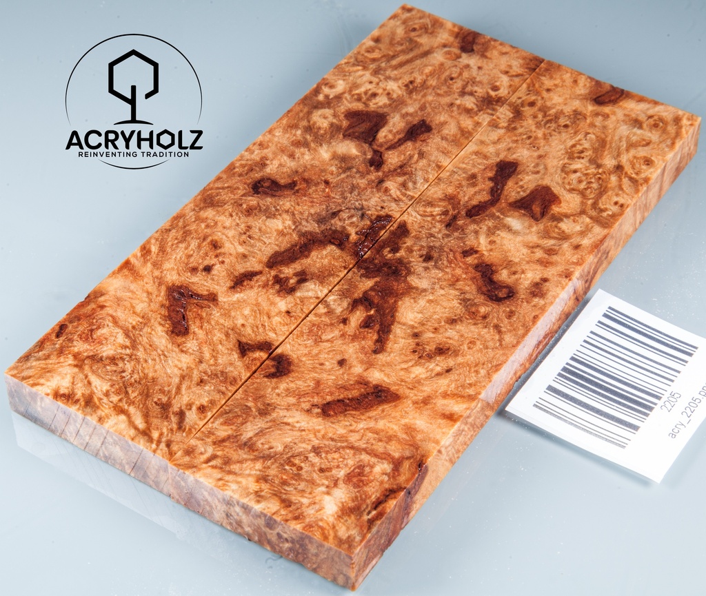 Linde Maser stabilisiert | 150x40x10 | acryholz | schalenpaar 2205