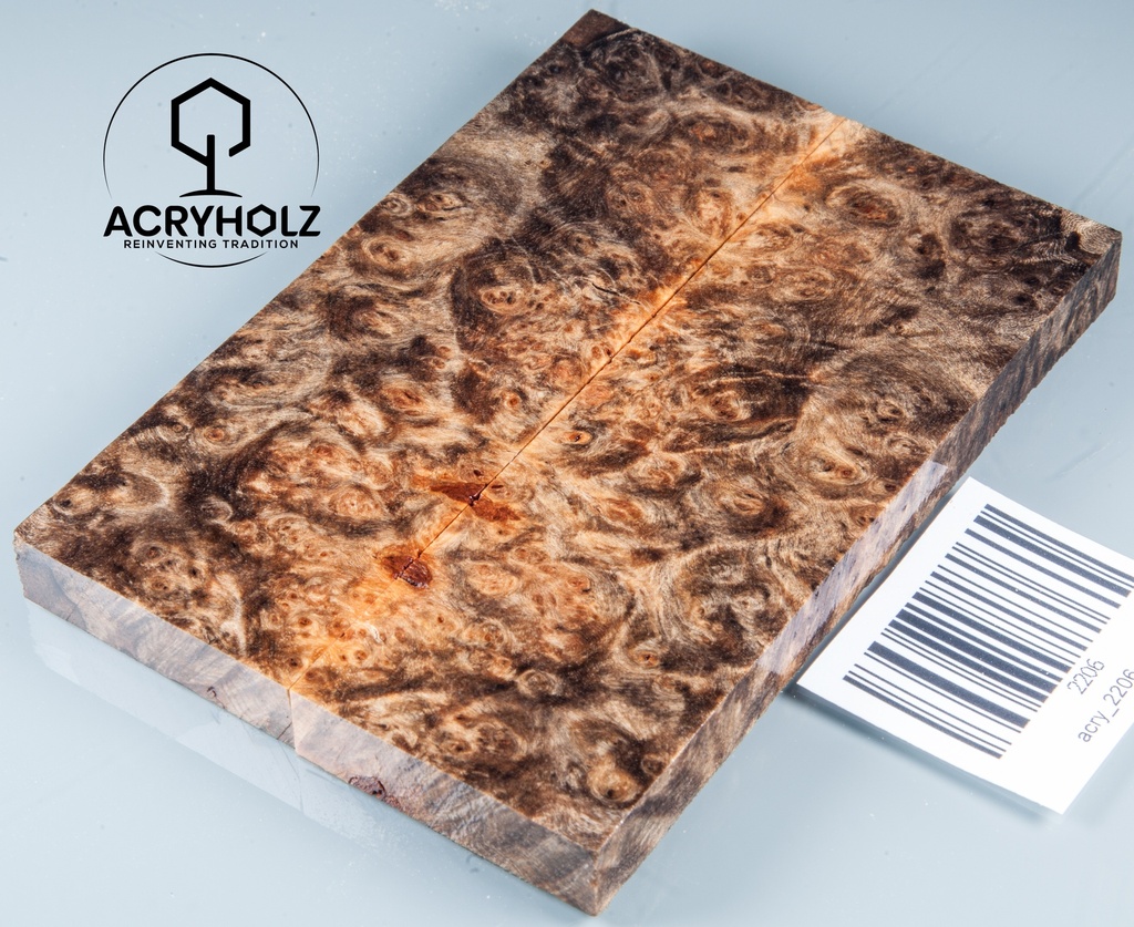 Linde Maser stabilisiert | 120x40x10 | acryholz | schalenpaar 2206