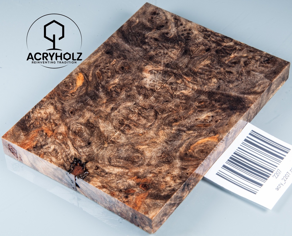 Linde Maser stabilisiert | 120x40x10 | acryholz | schalenpaar 2207