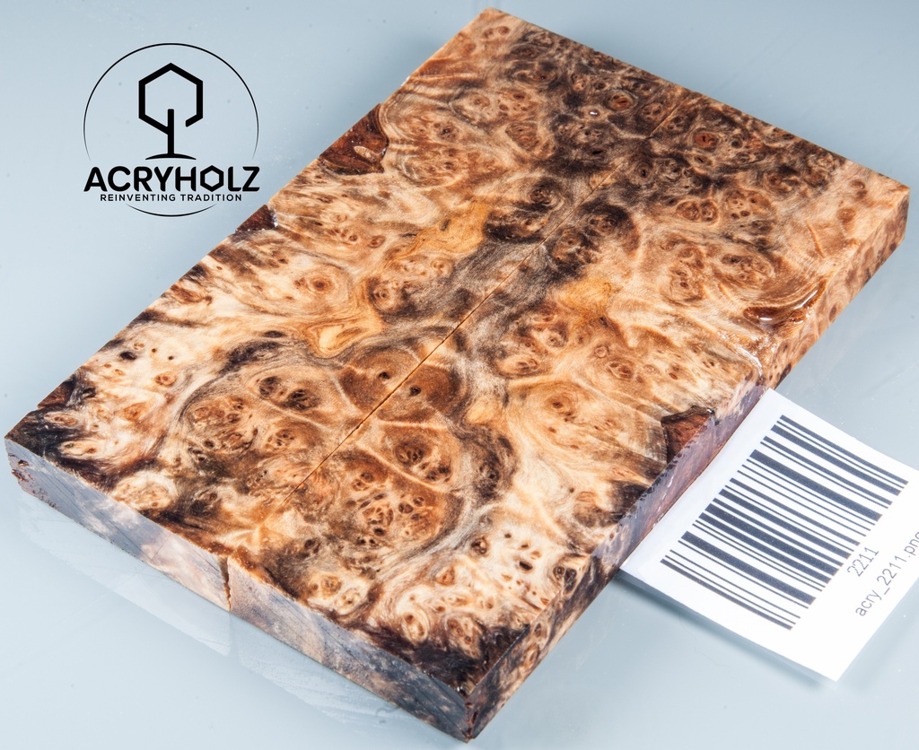 Linde Maser stabilisiert | 120x40x10 | acryholz | schalenpaar 2211