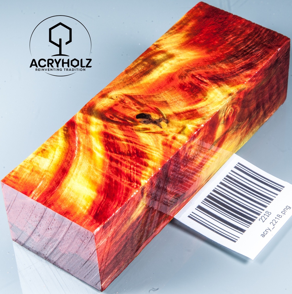 Kastanie Maser Griffblock stabilisiert | 120x40x30 | ACRYHOLZ | Messergriff | 2218