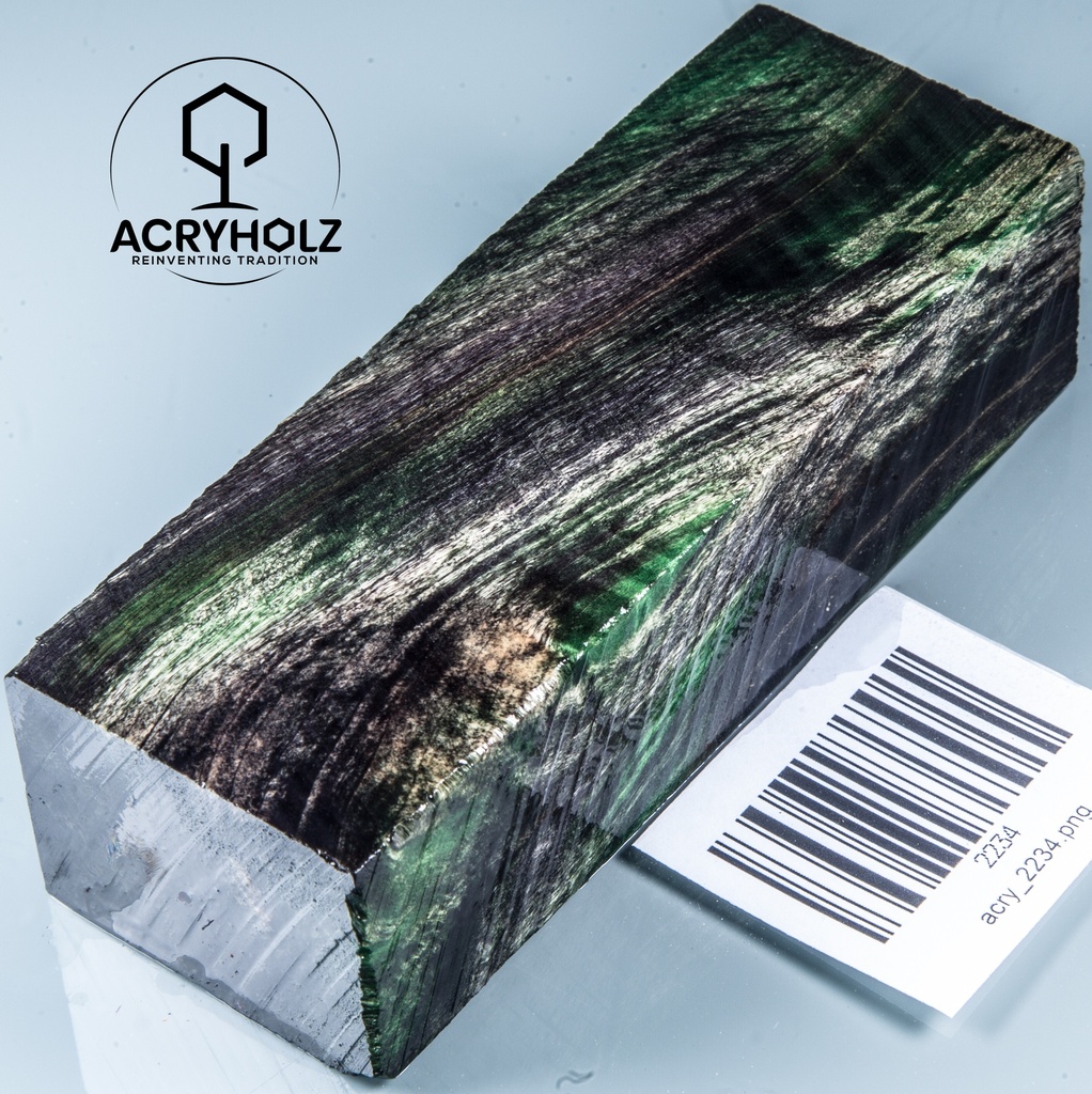 Bloque de mango de madera de castaño burl estabilizada | 120x40x30 | ACRYHOLZ | Mango para cuchillo | 2234