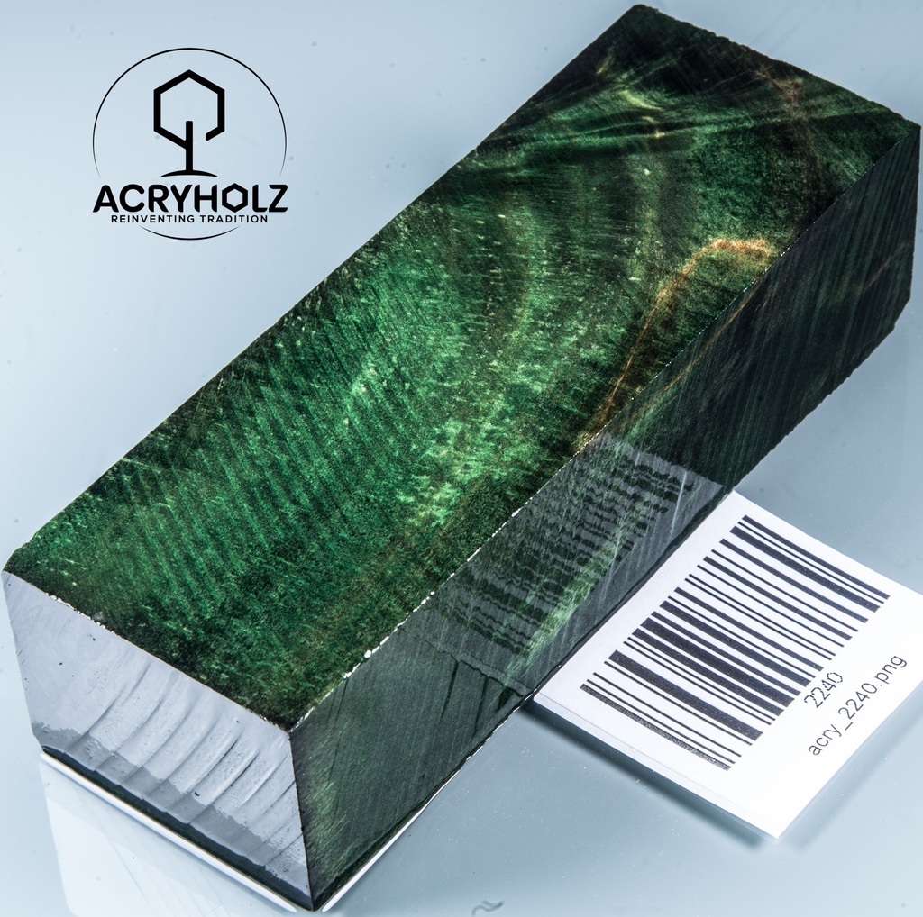 Bloque de mango de madera de castaño burl estabilizada | 120x40x30 | ACRYHOLZ | Mango para cuchillo | 2240