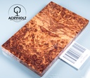 Arce Burl Cachas Estabilizado | 130x40x9 | acryholz | Mango de Cuchillo | 2276