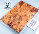 Ahorn Maser Griffschalen stabilisiert | 130x45x9 | acryholz | Messergriff | 2289