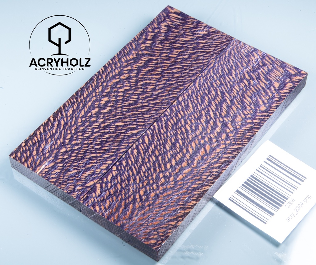 Platane Griffschalen stabilisiert | 130x45x9 | acryholz | Messergriff | 2304