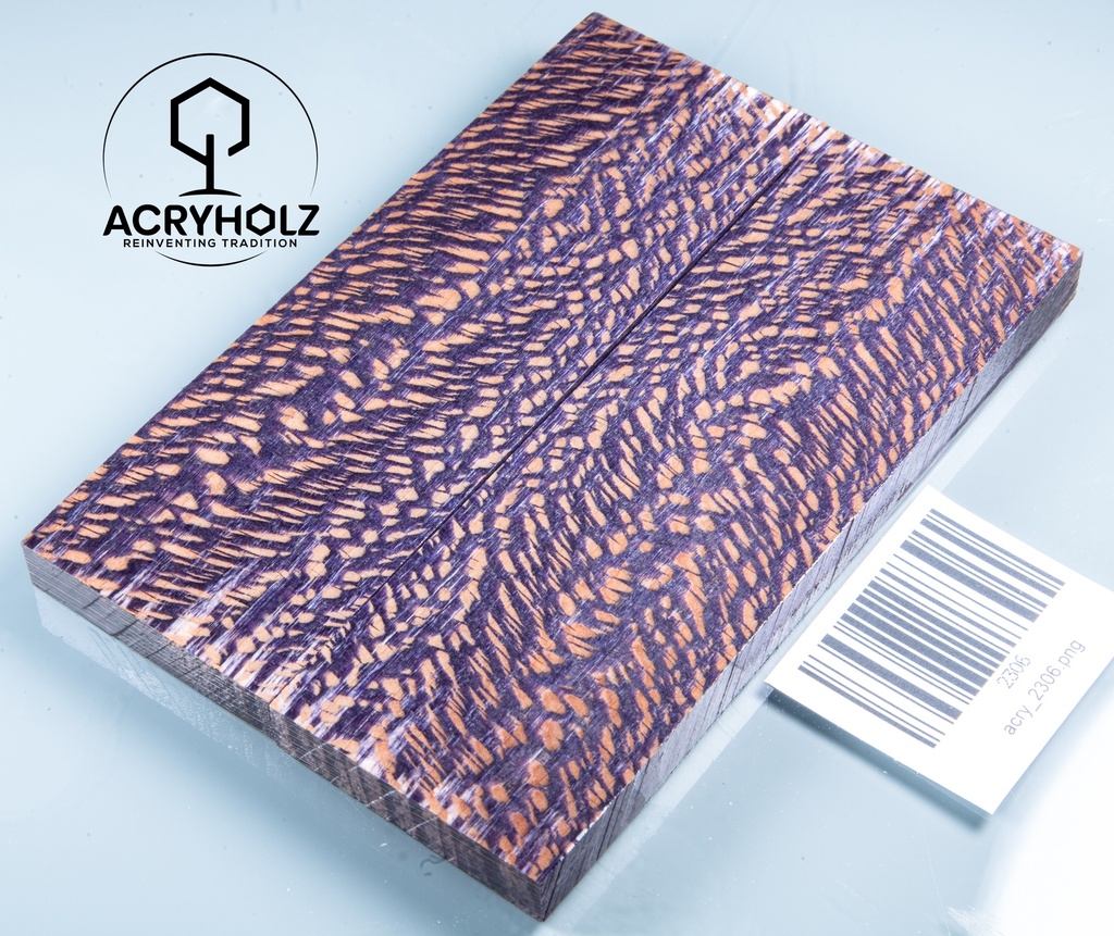 Platane Griffschalen stabilisiert | 130x45x9 | acryholz | Messergriff | 2306