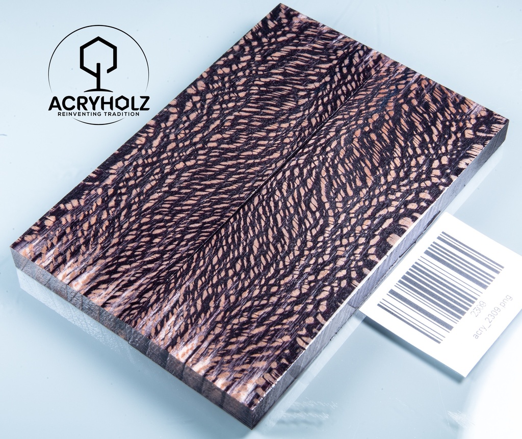 Platane Griffschalen stabilisiert | 130x45x9 | acryholz | Messergriff | 2309