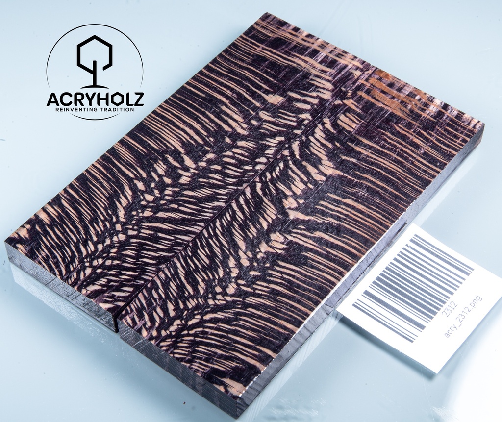 Platane Griffschalen stabilisiert | 130x45x9 | acryholz | Messergriff | 2312