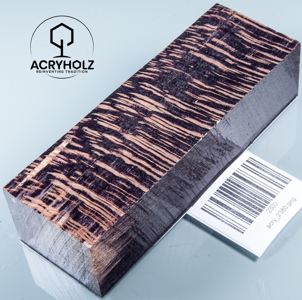 Platane Griffblock stabilisiert | 130x45x30 | acryholz | Messergriff | 2380