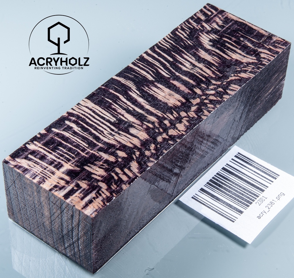 Platane Griffblock stabilisiert | 130x45x30 | acryholz | Messergriff | 2381