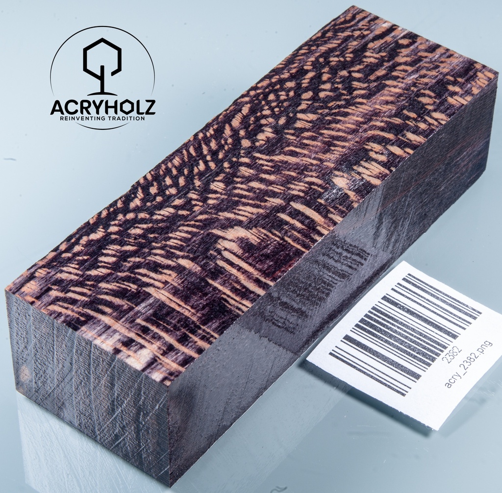 Platane Griffblock stabilisiert | 130x45x30 | acryholz | Messergriff | 2382