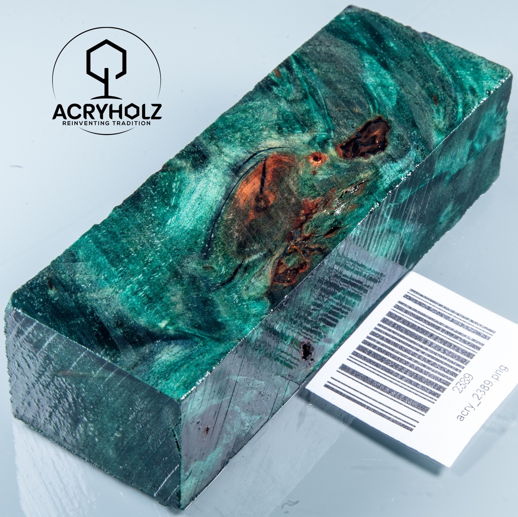 Pappel Maser stabilisiert Griffblock | 120x40x30| ACRYHOLZ | Messergriff 2389