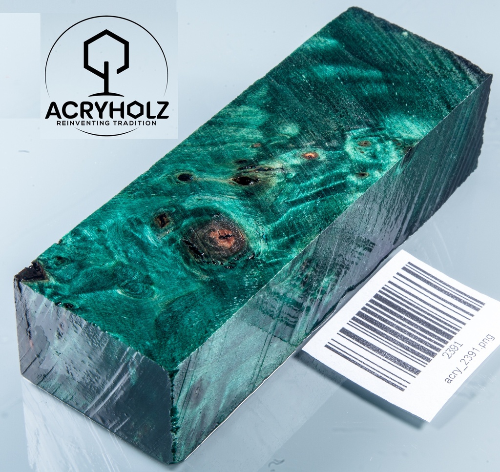 Pappel Maser stabilisiert Griffblock | 120x40x30| ACRYHOLZ | Messergriff 2391