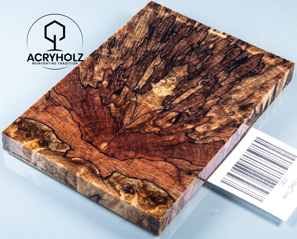 Buche gestockt stabilisiert Griffschalen | 120x40x10 | Messergriff 2407