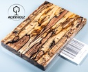 Buche gestockt stabilisiert Griffschalen | 120x40x10 | Messergriff 2413