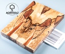 Buche gestockt stabilisiert Griffschalen | 120x40x10 | Messergriff 2414