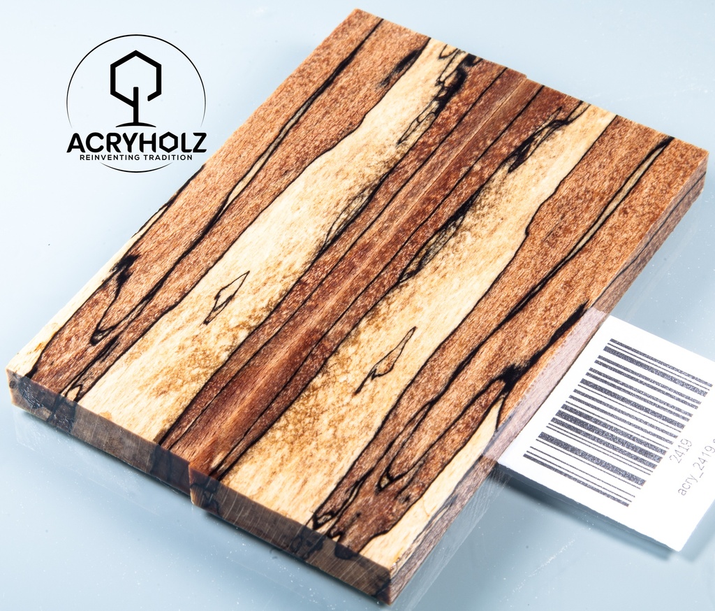 Buche gestockt stabilisiert Griffschalen | 120x40x10 | Messergriff 2419