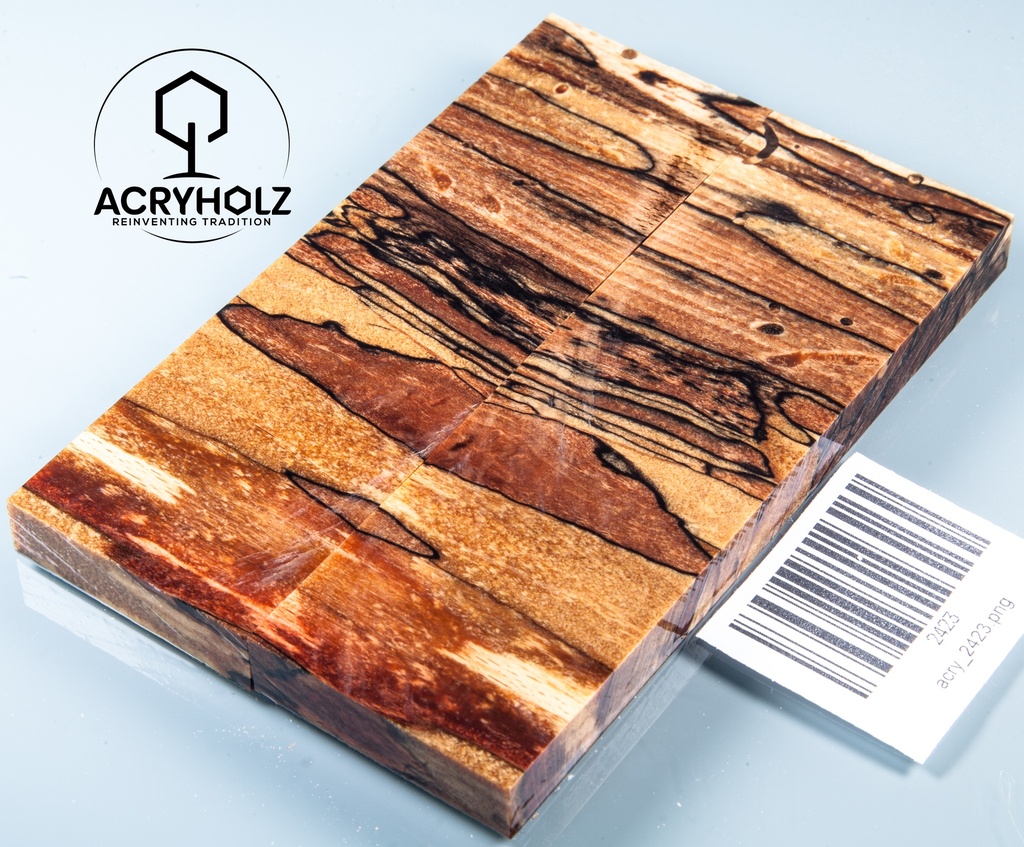 Buche gestockt stabilisiert Griffschalen | 130x40x10 | Messergriff 2423