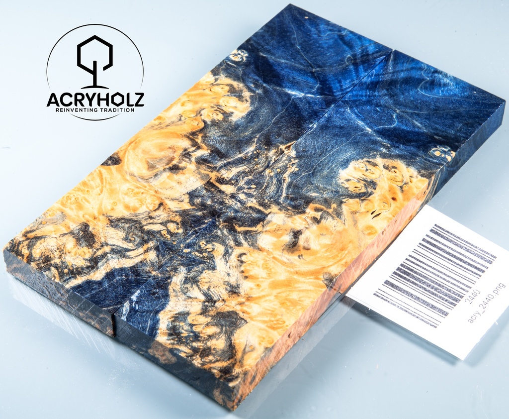 Box Elder Maser stabilisiert | acryholz | 140x40x10 | Griffschalenpaar 2440