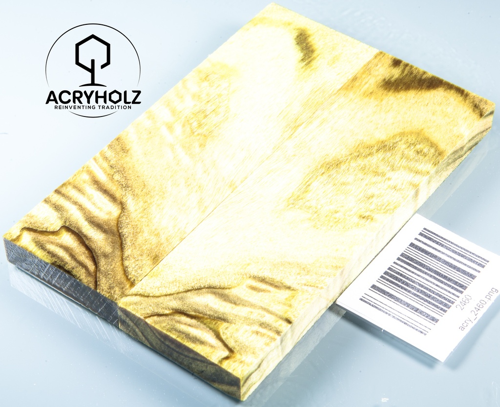 Pappel Griffschalen stabilisiert | 130x40x10| ACRYHOLZ | Messer | Griffholz 2460