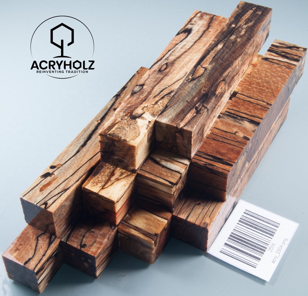 Buche Stiftrohling gestockt stabilisiert | 120x20x20 | acryholz | 2504