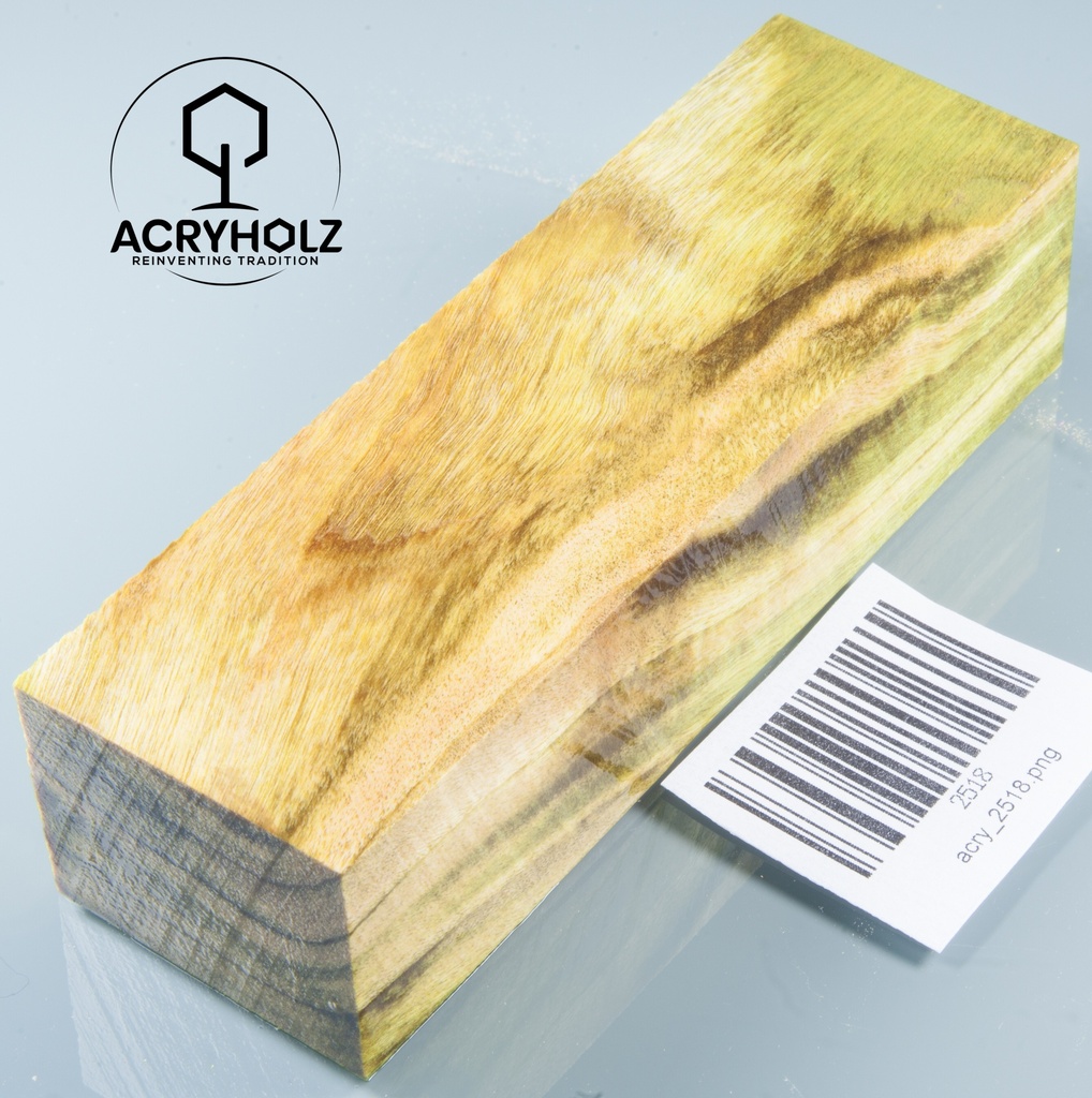 Pappel Maser stabilisiert Griffblock | 130x40x30| ACRYHOLZ | Messergriff 2518