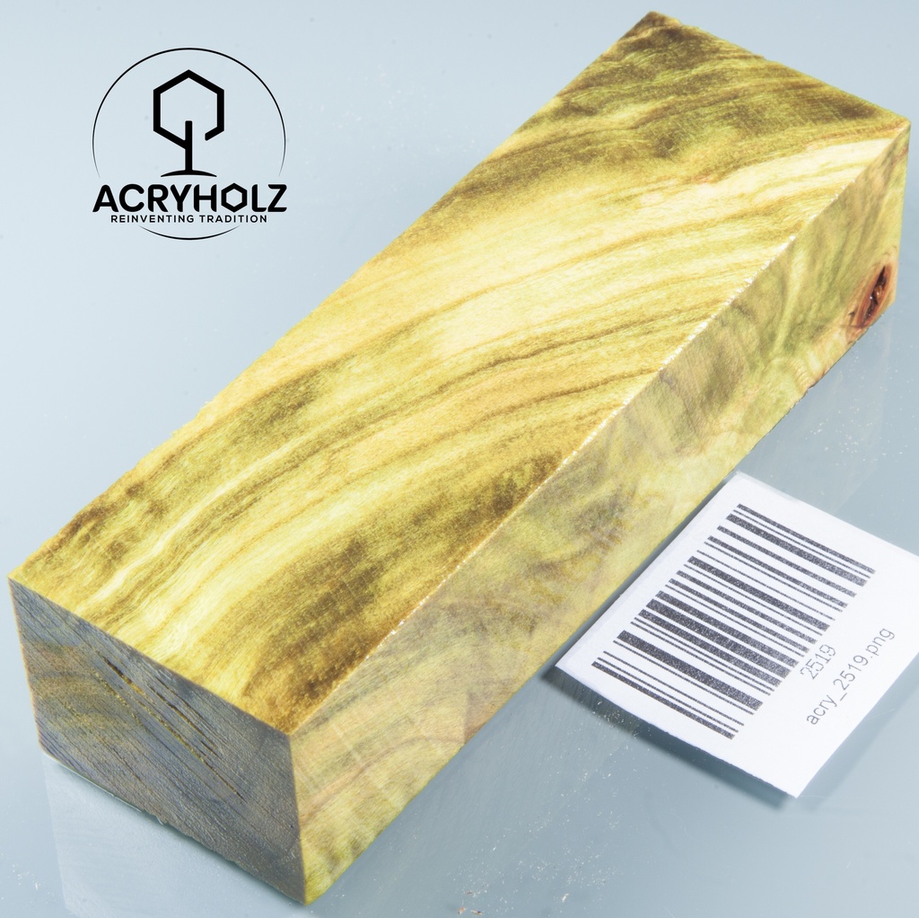 Loupe de Peuplier Stabilisé Bloc pour Manche | 130x40x30 | ACRYHOLZ | Manche de Couteau 2519