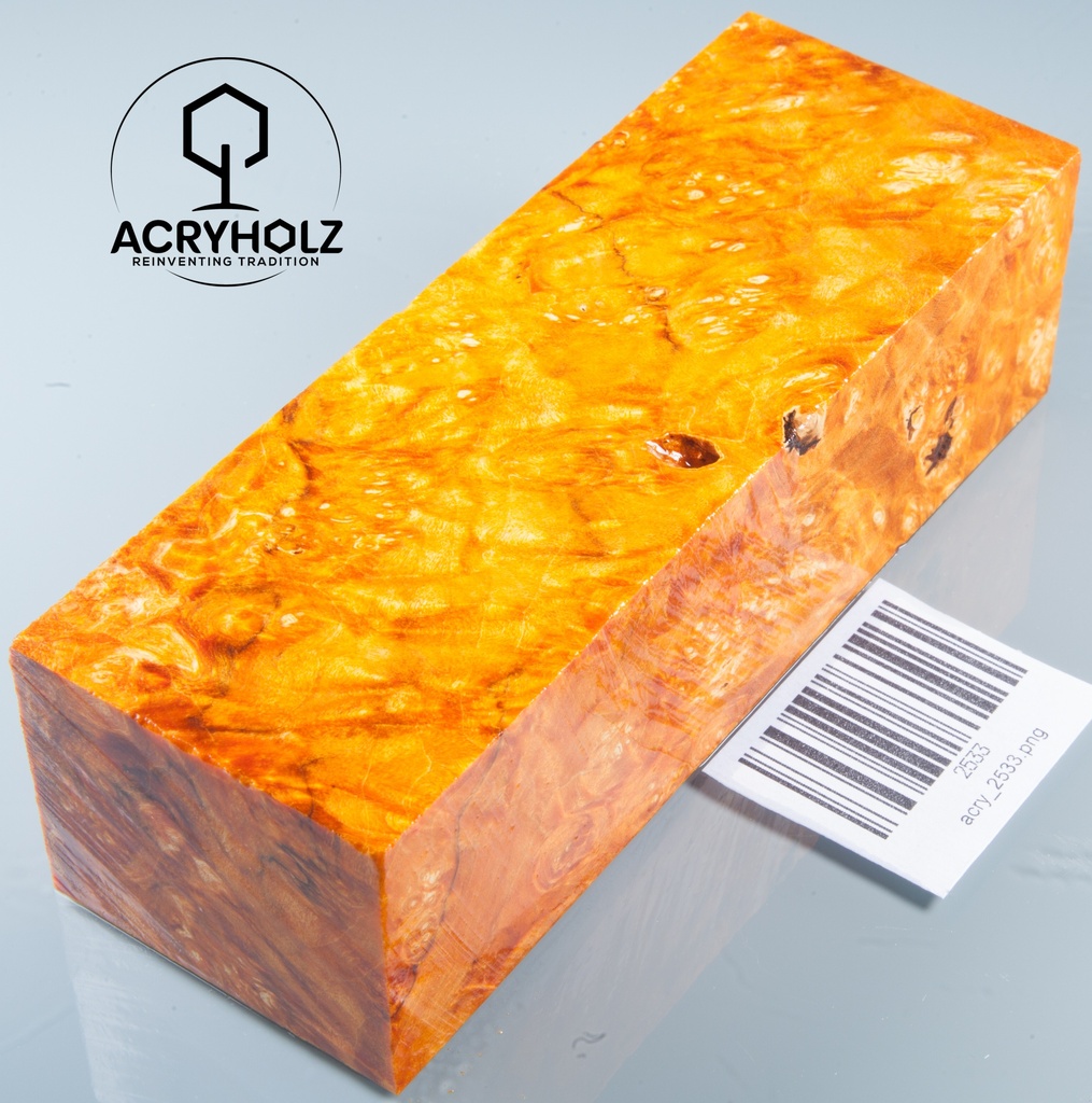 Pappel Maser stabilisiert Griffmaterial | 145x50x40| ACRYHOLZ | Drechselholz 2533