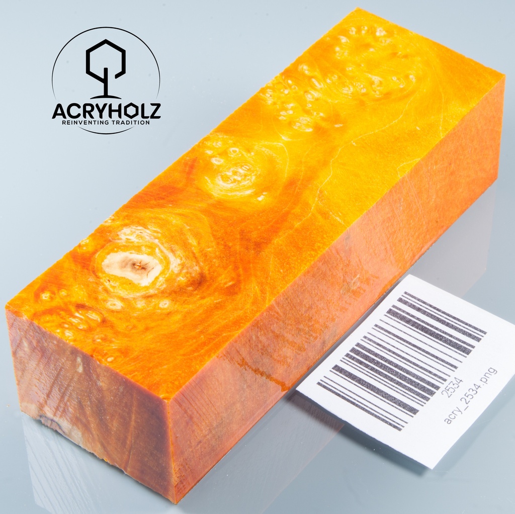 Eschenahorn Maser Griffblock stabilisiert | 120x40x30 | acryholz | 2534