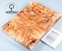 Birke Maser Griffschalen stabilisiert | 120x40x10 | acryholz | Messergriff | 2539
