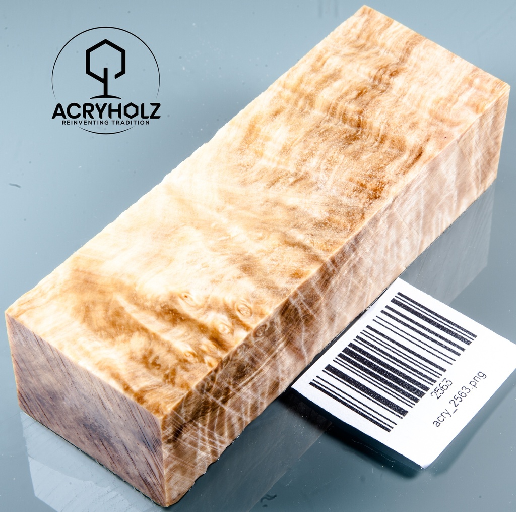 Kastanie Maser Griffblock stabilisiert | 120x45x35 | ACRYHOLZ | Messergriff | 2669 (Kopie)