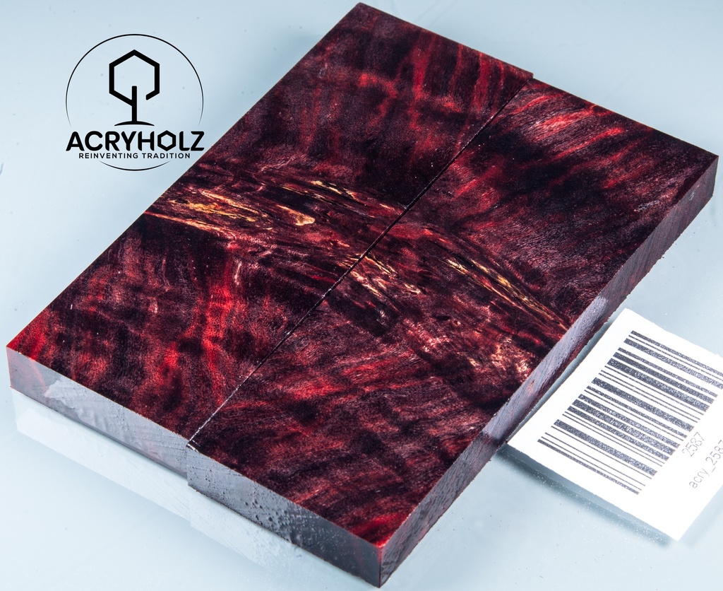 Pappel Griffschalen stabilisiert | 120x40x10| ACRYHOLZ | Messer | Griffholz 2587