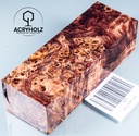 Pappel Maser stabilisiert Griffblock | 120x40x30| ACRYHOLZ | Messergriff 2591