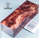 Pappel Maser stabilisiert Griffblock | 120x40x30| ACRYHOLZ | Messergriff 2596