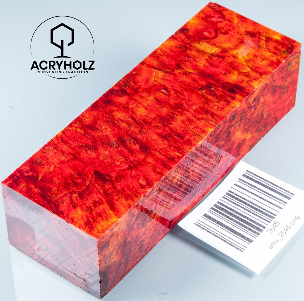 Pappel Maser stabilisiert Griffblock | 120x40x30| ACRYHOLZ | Messergriff 2645