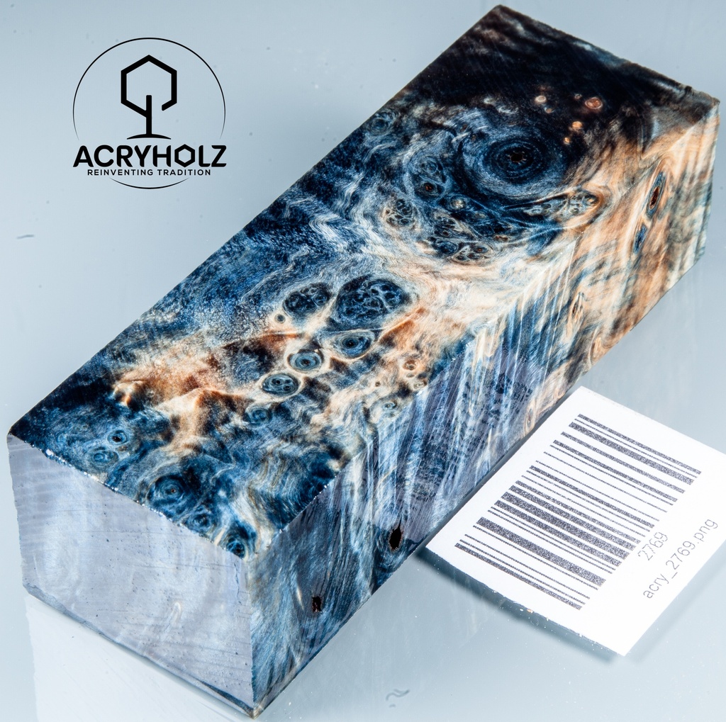 Kastanie Maserholz | Stabilisiertes Griffholz 120x40x30 Messergriff ACRYHOLZ 2769
