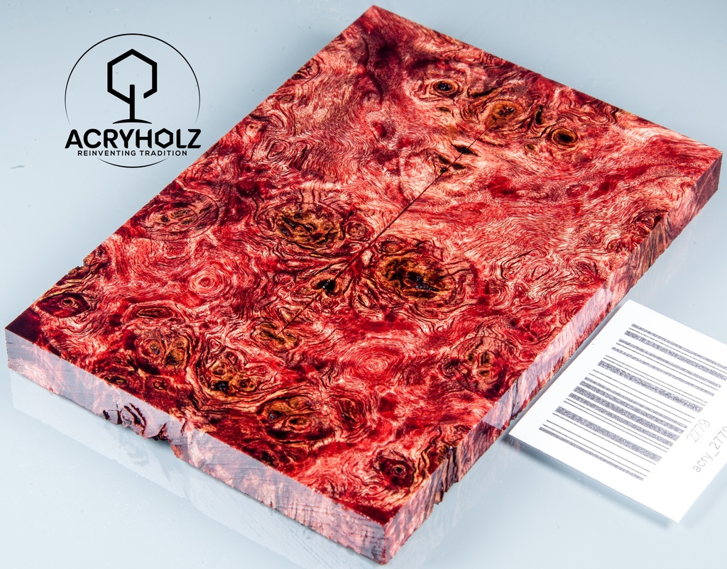 Pappel Griffschalen stabilisiert | 120x40x10| ACRYHOLZ | Messer | Griffholz 2779
