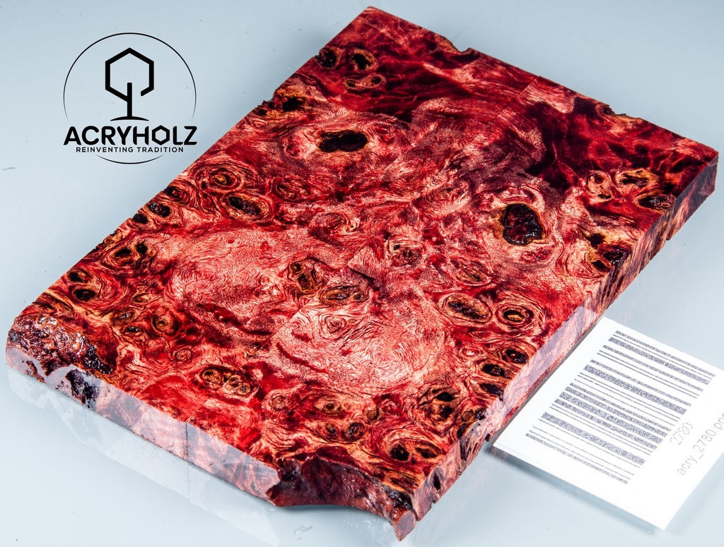 Pappel Griffschalen stabilisiert | 120x40x10| ACRYHOLZ | Messer | Griffholz 2780